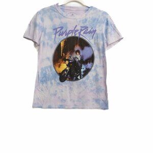The Prince Estate Official Women Purple TieDye Graphic Purple Rain ShortSleeve M